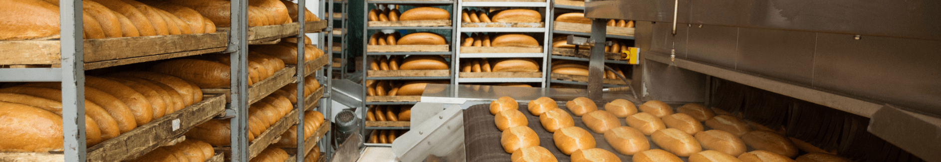 racks of freshly baked bread